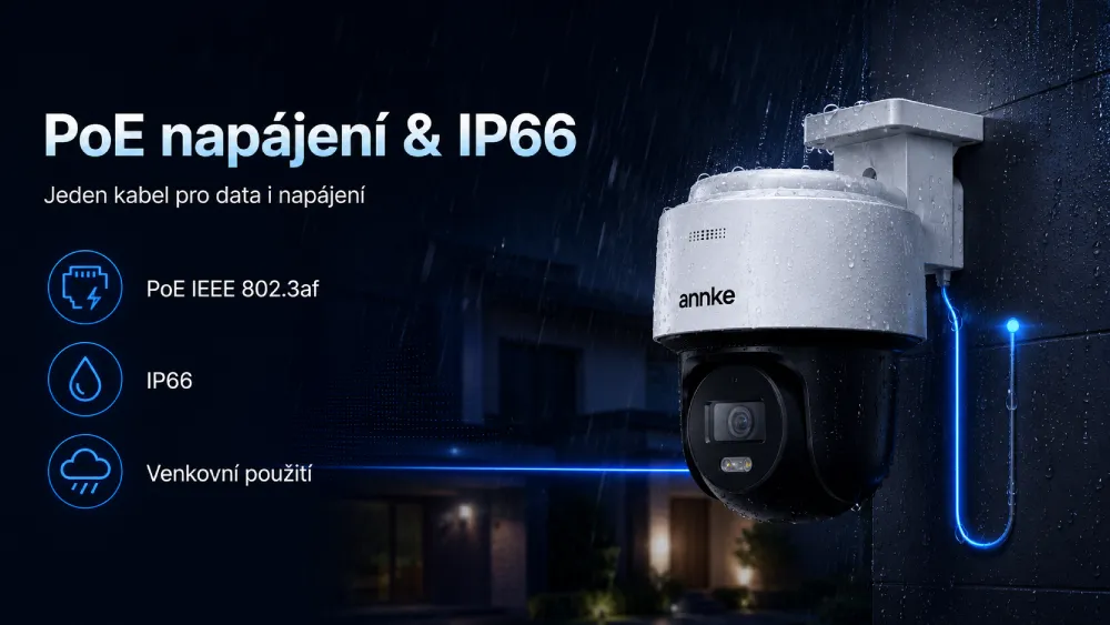 ANNKE CPT800 PoE napájení a IP66 odolnost