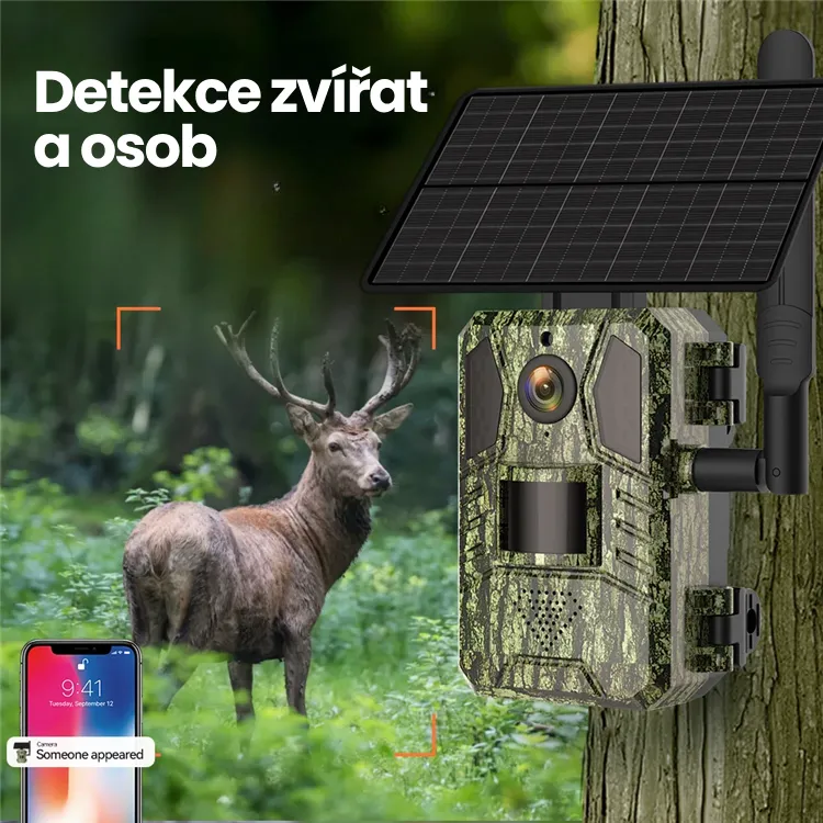 Fotopast Smartip 4G se solárem | Noční vidění, 4MP, mobilní aplikace