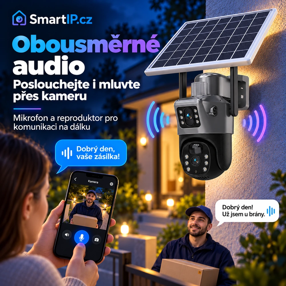 Obousměrné audio a komunikace přes kameru