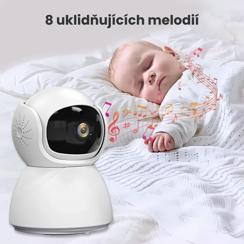 Dětská chůvička s monitorem, uklidňující melodie