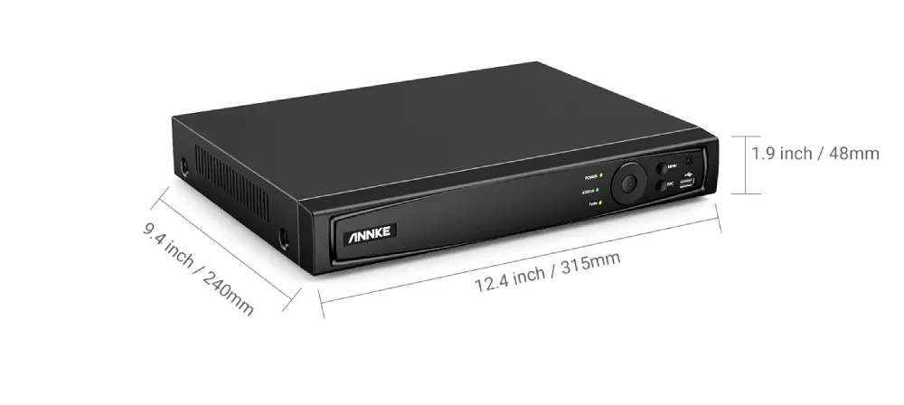 ANNKE H800 - rozměry NVR rekordéru