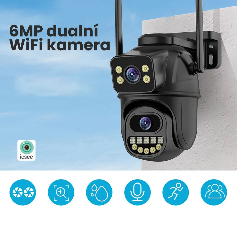 6MP duální otočná wifi kamera