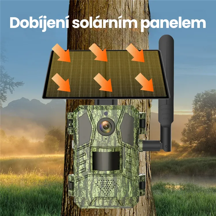 Fotopast Smartip 4G se solárem | Noční vidění, 4MP, mobilní aplikace