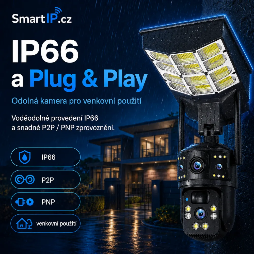 IP66 a Plug and Play instalace 4G solární kamery