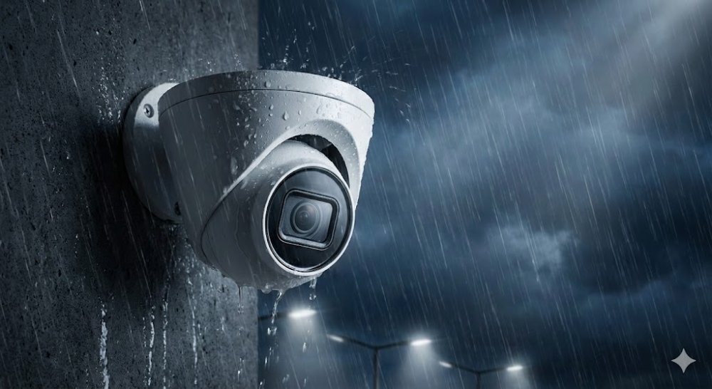 Kamera fungující v silném dešti