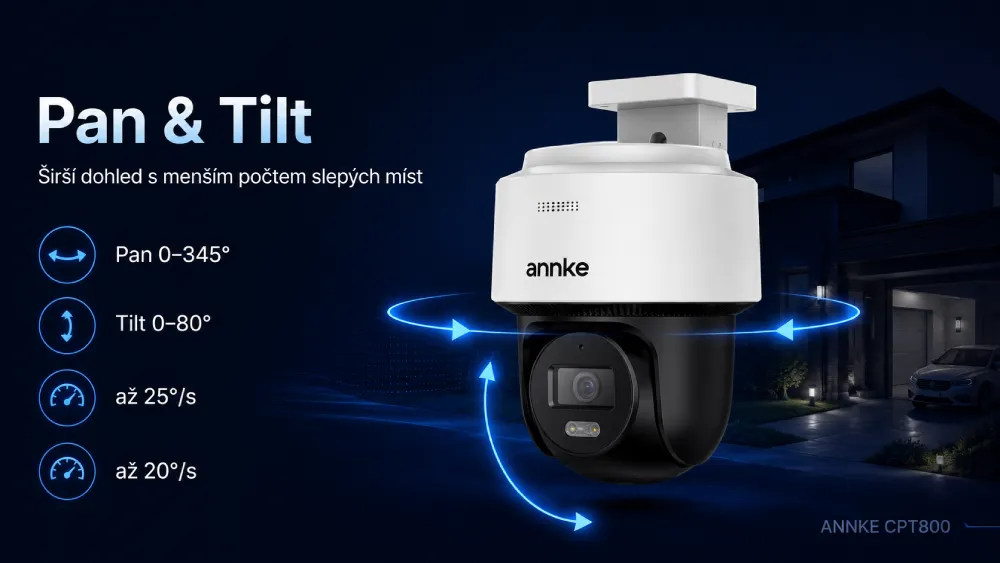 ANNKE CPT800 Pan Tilt 345 stupňů a náklon 80 stupňů