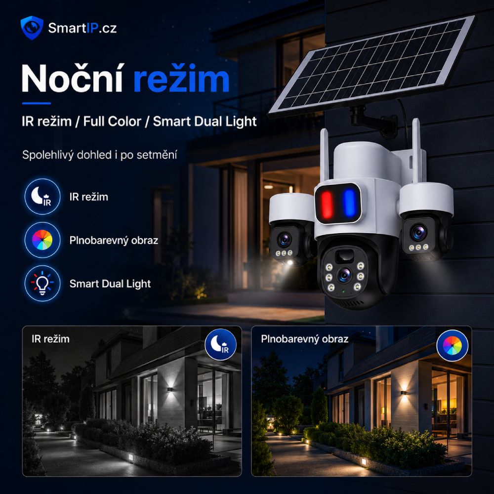 Noční vidění infra režim full color a Smart Dual Light