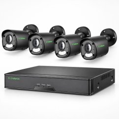 8MP PoE kamerový set, 4× kamera + 16CH NVR, řada R