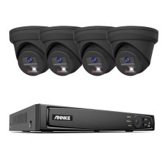 8MP IP PoE kamerový set, 4 turret černé kamery, Hik
