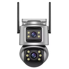 6MP duální otočná WiFi kamera, černošedá, iCs