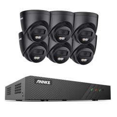 5MP IP PoE kamerový set, 6 turret černých kamer, H