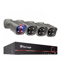 8MP IP PoE kamerový set, 4 pevné kamery, XM