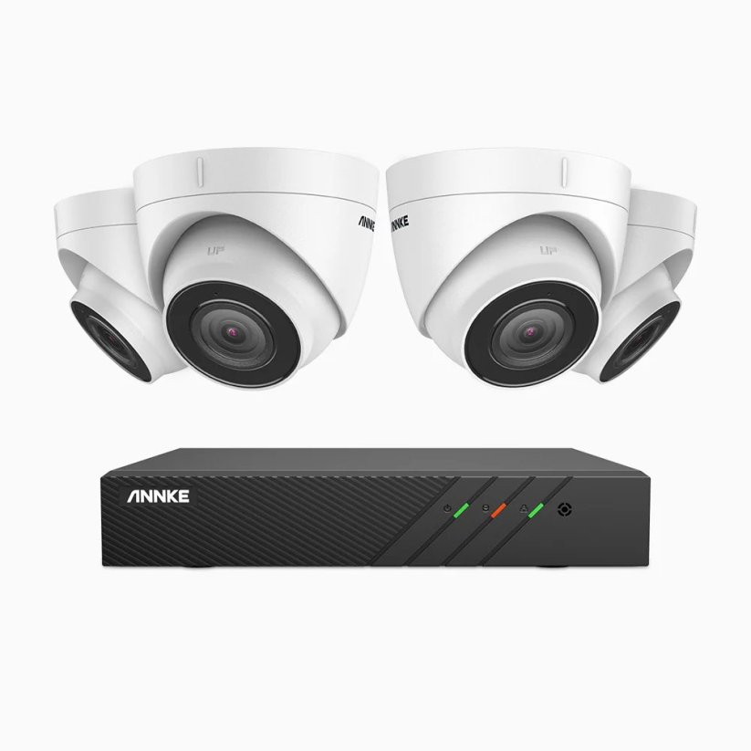 5MP IP PoE kamerový set, 4 turret IR kamery, H