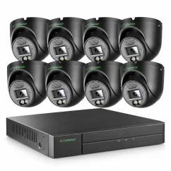 8MP IP PoE kamerový set, 8 turret kamer, Vid