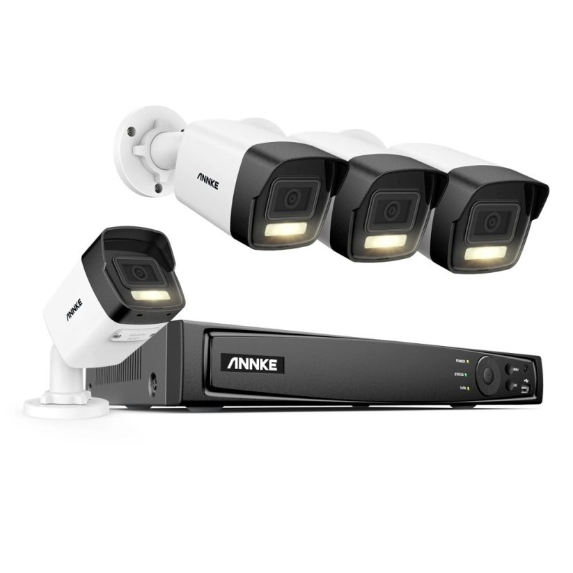 12MP IP PoE kamerový set, 4 pevné kamery, H