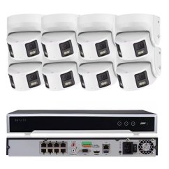 8MP profesionální PoE kamerový set, 8x panoramatická 180° kamera, H Profi