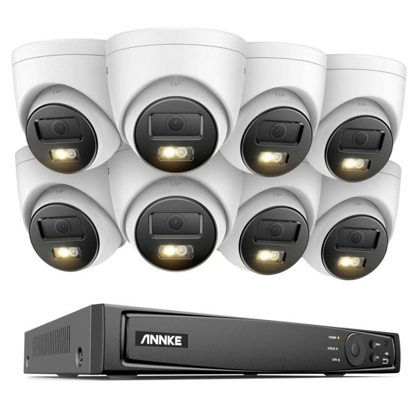 12MP IP PoE kamerový set, 8 turret kamer, H