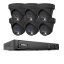8MP IP PoE kamerový set, 6 turret černých kamer, H
