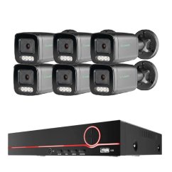 8MP IP PoE kamerový set, 6 kamer, ColorVu, XM