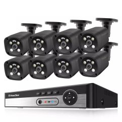 8MP IP PoE kamerový set, 8 pevných kovových kamer, XM