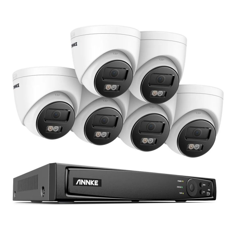 8MP IP PoE kamerový set, 6 turret kamer, Hik