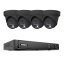 8MP IP PoE kamerový set, 4 turret černé kamery, H