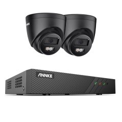5MP IP PoE kamerový set, 2 turret černé kamery, H