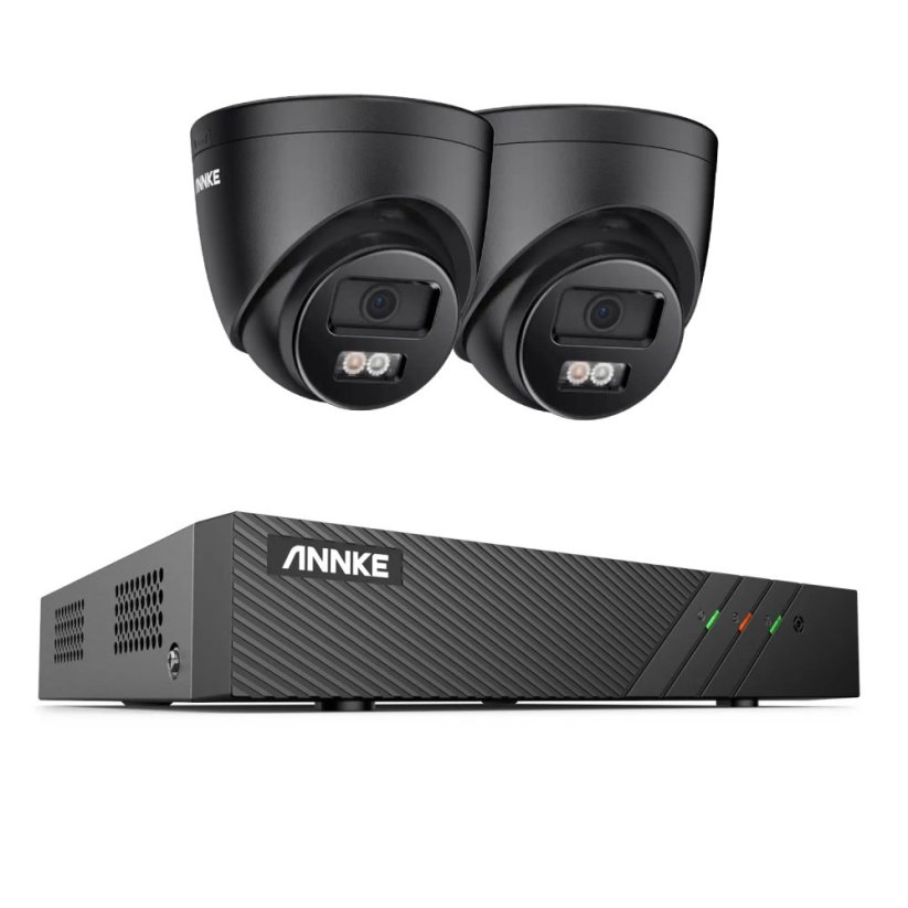 5MP IP PoE kamerový set, 2 turret černé kamery, H