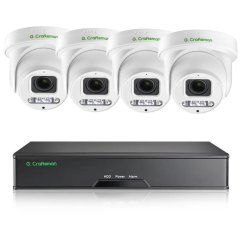 8MP IP PoE kamerový set, 4 otočné kamery, 5x zoom, Vid