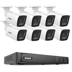 12MP IP PoE kamerový set, 8 pevných kamer, H