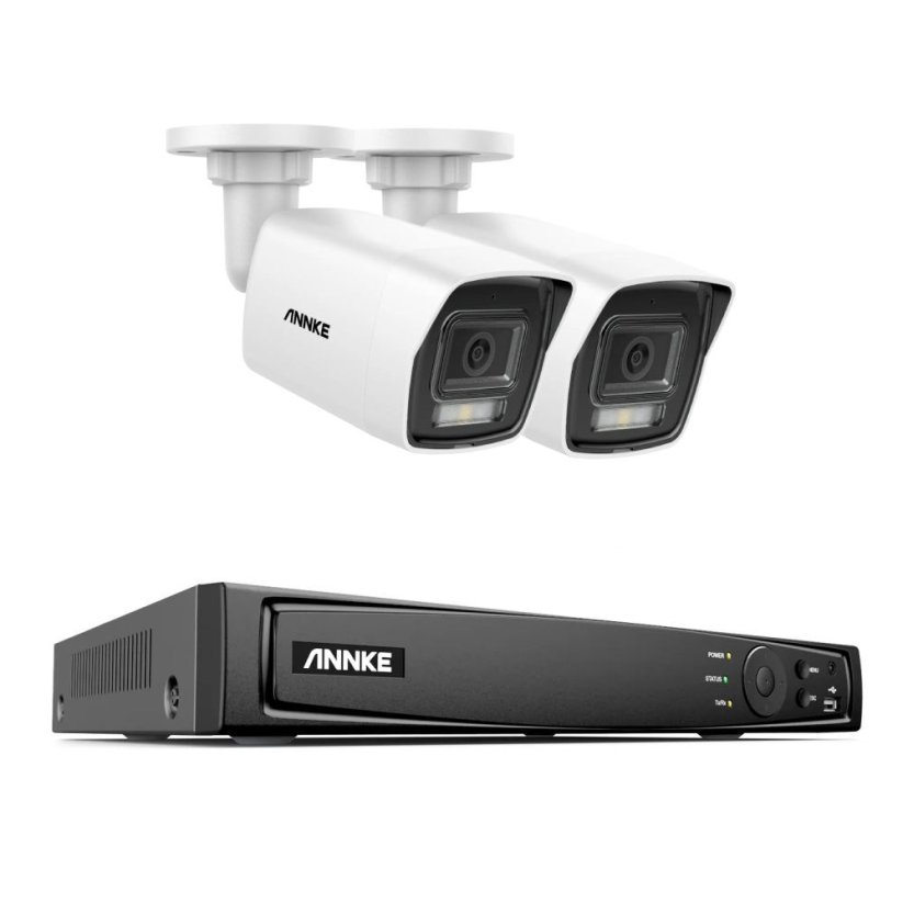 8MP IP PoE kamerový set, 2 pevné kamery, H