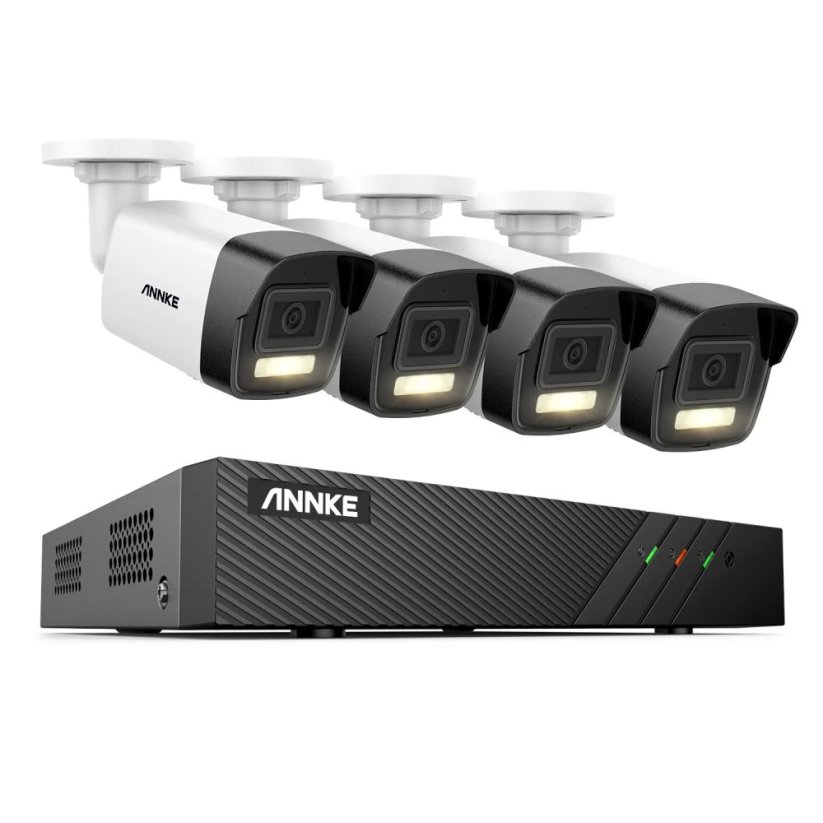 5MP IP PoE kamerový set, 4 pevné kamery, H