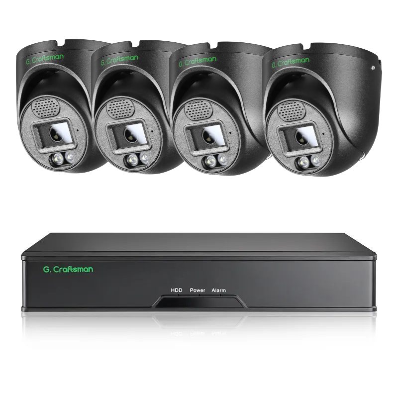 8MP IP PoE kamerový set, 4 turret kamery, Vid