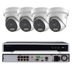 8MP profesionální PoE kamerový set, 4x ColorVu kamera, H Profi