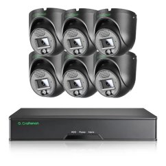 8MP IP PoE kamerový set, 6 turret kamer, Vid