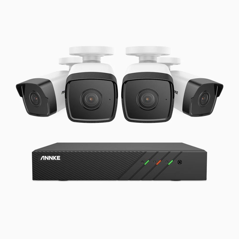 5MP IP PoE kamerový set, 4 pevné IR kamery, H