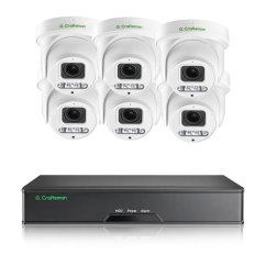 8MP IP PoE kamerový set, 6 otočných kamer, 5x zoom, Vid