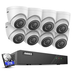 5MP IP PoE kamerový set, 8 turret kamer, 2TB HDD, Hik