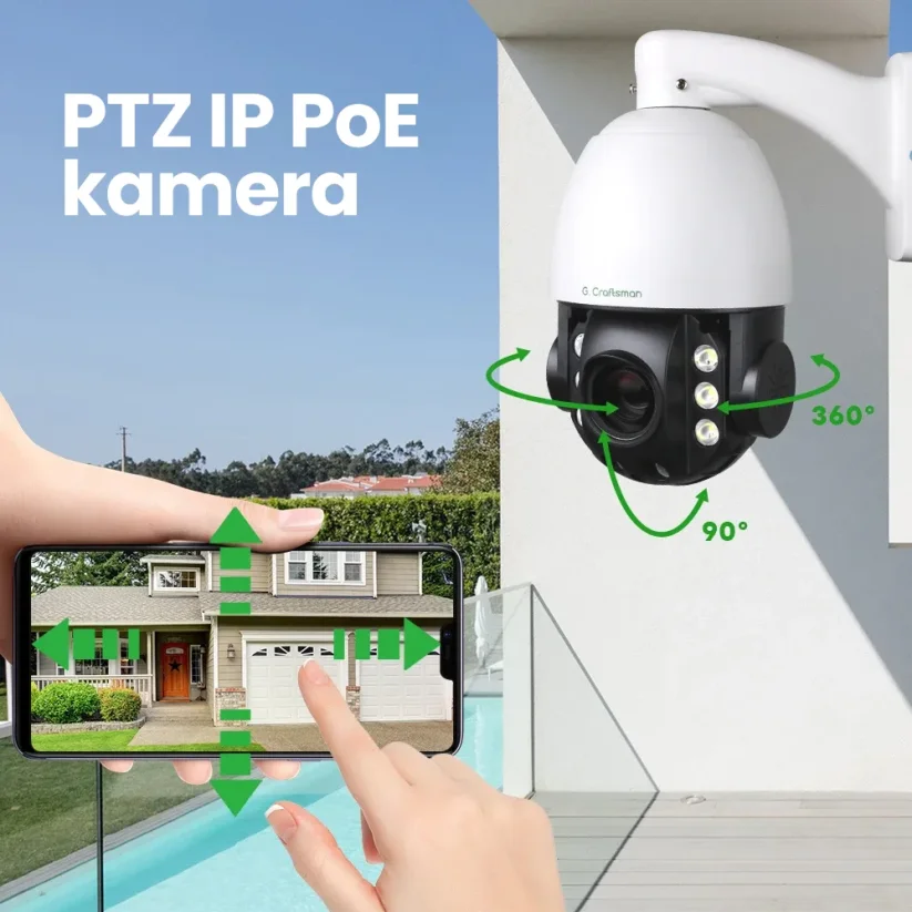 8MP IP PoE otočná kamera, 20x optický ZOOM, Vid