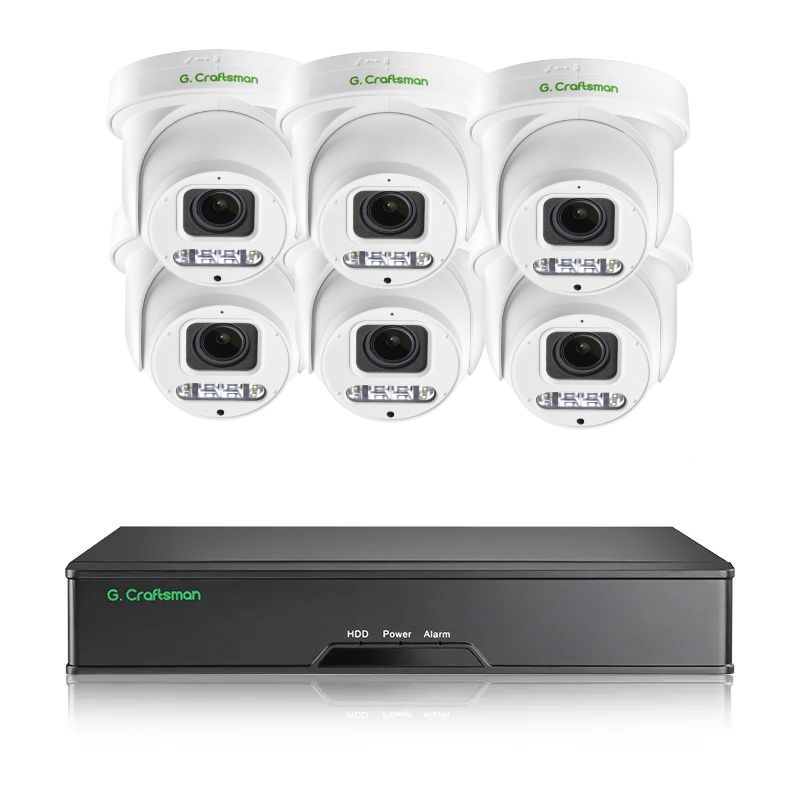 8MP IP PoE kamerový set, 6 otočných kamer, 5x zoom, Vid