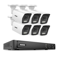 8MP IP PoE kamerový set, 6 pevných kamer, H