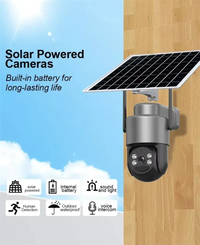 4MP 4G SIM otočná kamera na baterie se solárním panelem, Ese