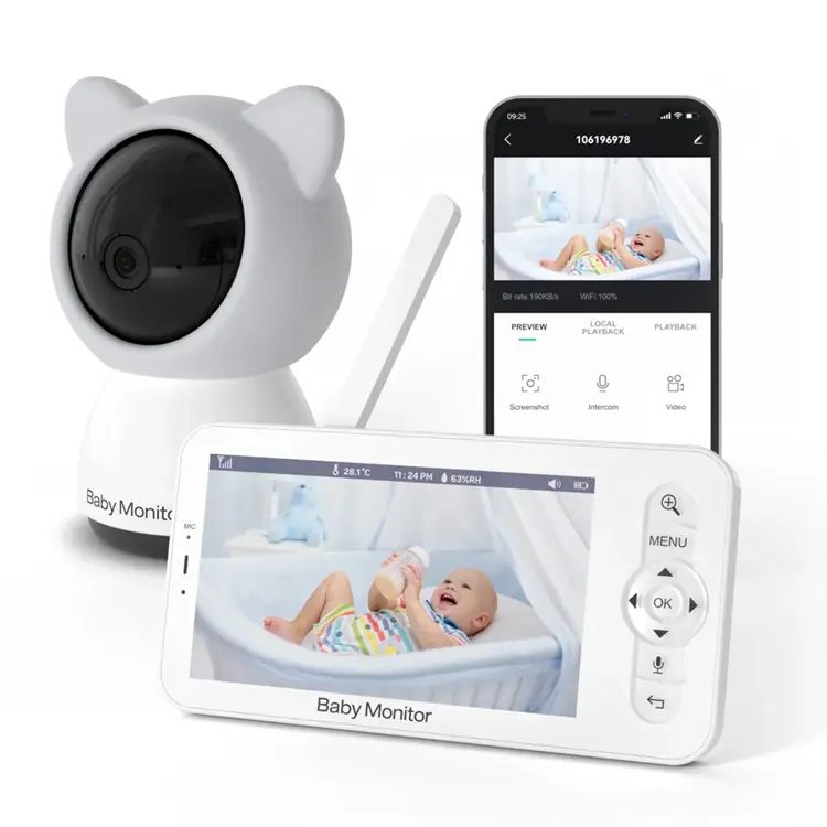 Dětská chůvička s monitorem, otočná, Clou