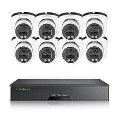 8MP IP PoE kamerový set, 8 turret kamer, Vid