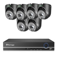 8MP IP PoE kamerový set, 6 turret kamer, černá, XM