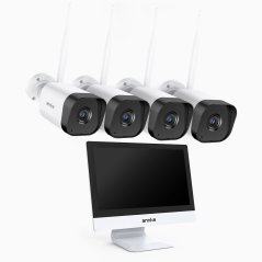 8MP WiFi kamerový set, 4 kamery + 12" monitor, Ese
