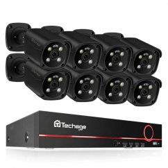 8MP IP PoE kamerový set, 8 pevných kovových kamer, XM