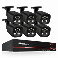 8MP IP PoE kamerový set, 6 pevných kovových kamer, XM