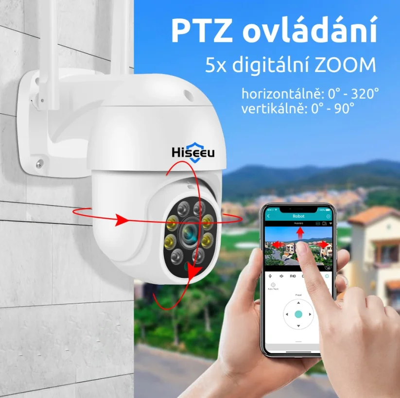 5MP venkovní otočná Wifi kamera, Ese