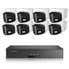 8MP IP PoE kamerový set, 8 panoramatických 180° kamer, Vid